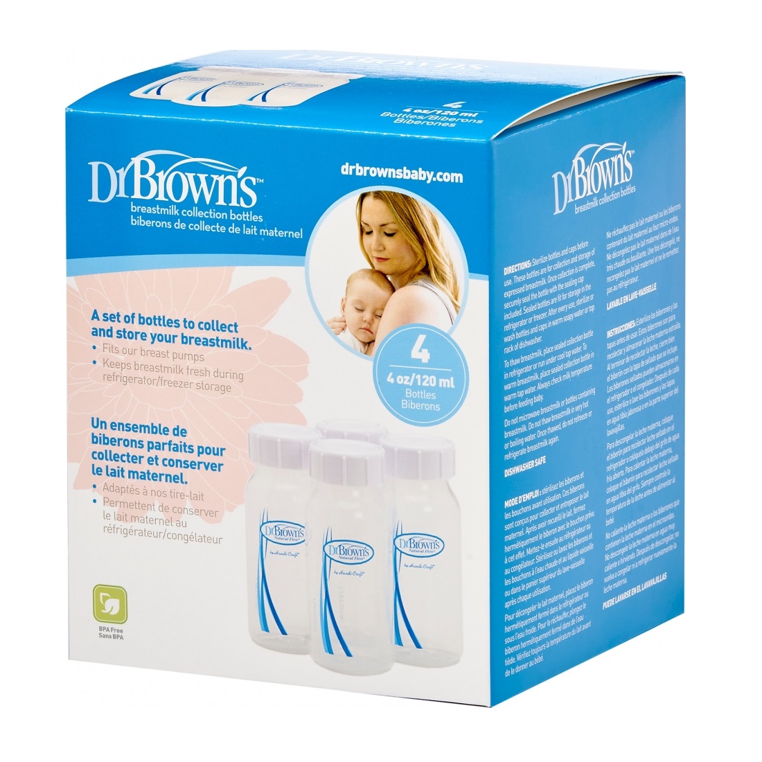 Dr Browns – Μπουκάλια Συλλογής Μητρικού Γάλακτος 4x120ml. Dr Browns – Μπουκάλια Συλλογής Μητρικού Γάλακτος 4x120ml.